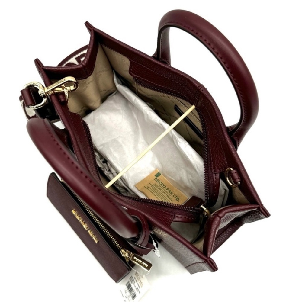 Michael Kors Mirella Small Crossbody Bag & Medium Zip Chain Wallet Ox Blood - Picture 7 of 13